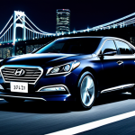 **Prompt:** A sleek, modern Hyundai Grandeur (グレンジャー) sedan, showcasing its redesigned front grill and flowing silhouette. Nighttime scene with dramatic lighting, emphasizing the car's luxurious appeal. Urban background, Tokyo cityscape. "Professional automotive photography," "high resolution," "realistic," "safe for work," "appropriate content," "fully clothed," "family-friendly."