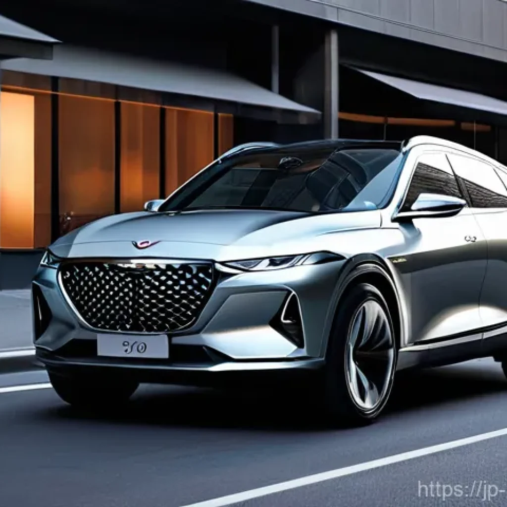 현대 제네시스 GV70 전기차 출시 소식 - **Urban Elegance & Future Mobility:** A pristine, sleek Genesis GV70 Electric Vehicle in a sophistic...