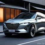 현대 제네시스 GV70 전기차 출시 소식 - **Urban Elegance & Future Mobility:** A pristine, sleek Genesis GV70 Electric Vehicle in a sophistic...