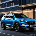 현대 투싼 N 라인 디자인 특징 - **Image Prompt 1: Dynamic Urban Presence**
    "A sleek and sporty Hyundai Tucson N Line, featuring ...