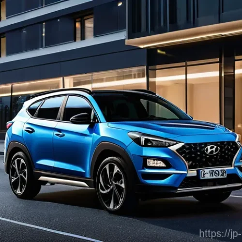 현대 투싼 N 라인 디자인 특징 - **Image Prompt 1: Dynamic Urban Presence**
    "A sleek and sporty Hyundai Tucson N Line, featuring ...