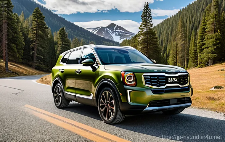 현대 팰리세이드와 기아 텔루라이드 비교 - **Prompt for Hyundai Palisade: Urban Elegance and Modern Luxury**
    "A high-resolution, realistic ...