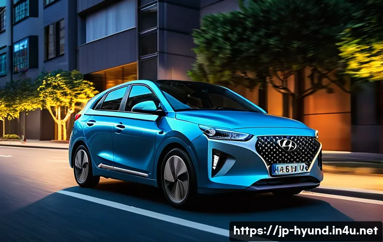 현대 아이오닉 5와 테슬라 모델 Y 비교 - **"A visually striking night shot of a Hyundai IONIQ 5, showcasing its unique retro-futuristic desig...
